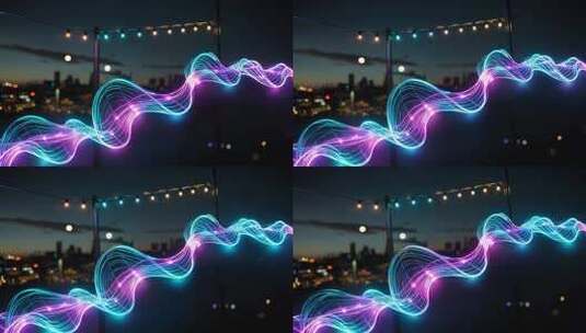城市夜景霓虹光线动感素材高清在线视频素材下载