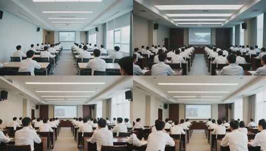 办公室内白领开会场景高清在线视频素材下载