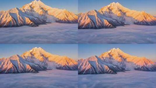 雪山云海壮丽全景高清在线视频素材下载