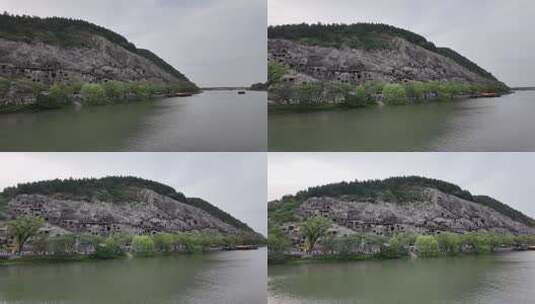 洛阳市世界文化遗产龙门石窟高清在线视频素材下载