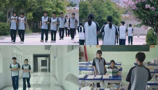 学生校园走路4k高清在线视频素材下载