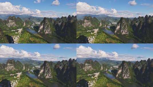 延时-广西桂林山水甲天下美景航拍高清在线视频素材下载