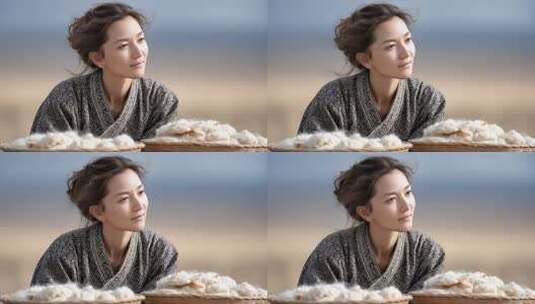 牧羊女专注的恬静瞬间高清在线视频素材下载