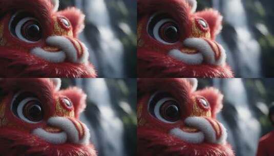 喜庆祥和的中国传统文化舞狮表演高清在线视频素材下载