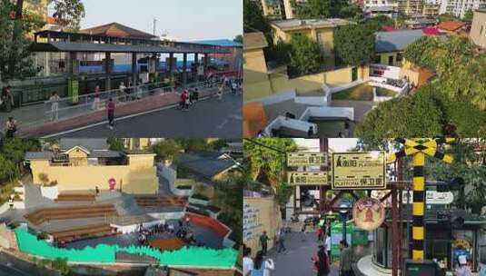 湖南衡阳保卫里地标建筑网红打卡地高清在线视频素材下载