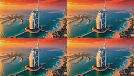 迪拜，奢华与自然的完美和弦4K高清在线视频素材下载