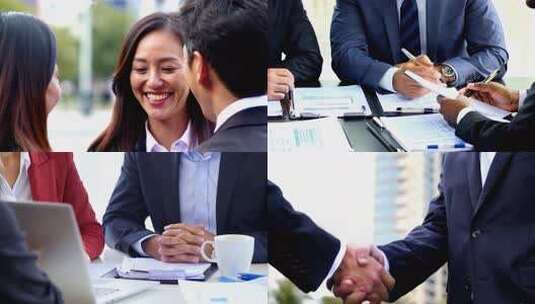 商业商务成功人士商人合作握手ai素材原创高清在线视频素材下载