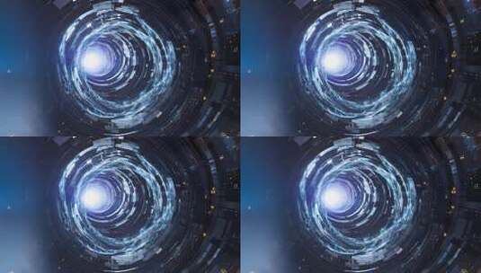 虚拟科技时光黑洞隧道穿梭4K高清在线视频素材下载