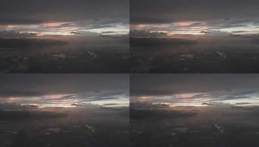 城市日出云海航拍全景高清在线视频素材下载