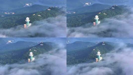 辽宁沈阳棋盘山云海航拍高清在线视频素材下载