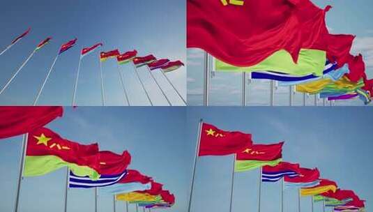 解放军军旗高清在线视频素材下载