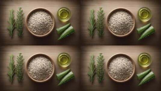 天然草本原料汇集展示健康生活方式高清在线视频素材下载