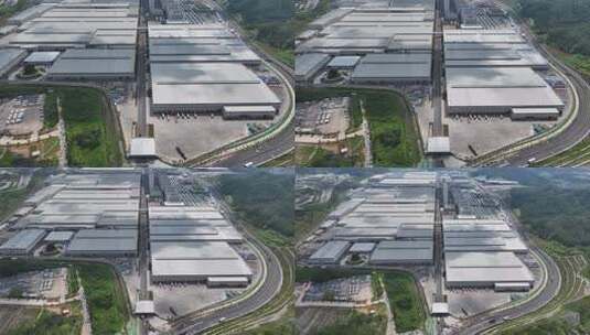 深圳深汕比亚迪汽车工业园小漠整车园航拍高清在线视频素材下载