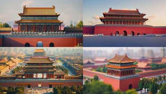 紫禁城故宫建筑宫殿历史文化遗产旅游北京中高清在线视频素材下载