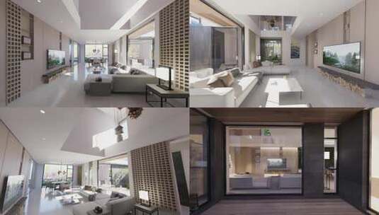 现代风格客厅室内装修素材高清在线视频素材下载