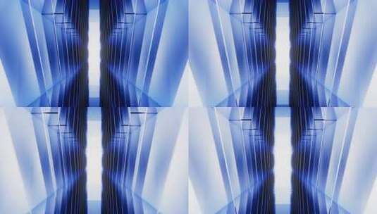 蓝色玻璃背景的霓虹隧道背景动画高清在线视频素材下载