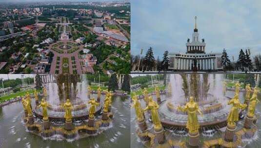 俄罗斯莫斯科全俄展览中心高清在线视频素材下载