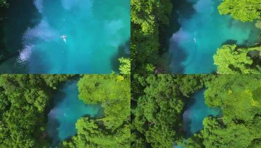 比基尼美女游泳浮游海边度假村度假酒店高清在线视频素材下载