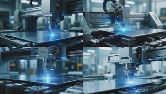 工厂工业机械激光加工画面高清在线视频素材下载