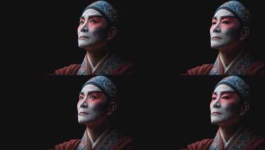 京剧人物特写展现中国传统文化的魅力高清在线视频素材下载
