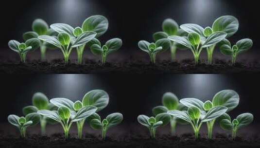 破土幼苗在光照下茁壮成长高清在线视频素材下载