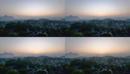 贵州贵阳青岩古镇5A景区日出延时摄影高清在线视频素材下载