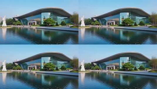 现代文化艺术中心建筑全景高清在线视频素材下载