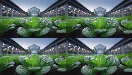 现代农业温室中蔬菜茁壮成长高清在线视频素材下载