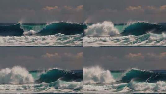 大海汹涌海浪起伏画面高清在线视频素材下载