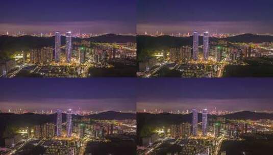 深圳城市夜景航拍素材高清在线视频素材下载