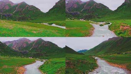 布加雪山景区航拍高清在线视频素材下载