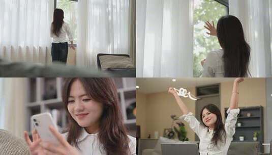 女生休闲放松惬意美好小清新高清在线视频素材下载