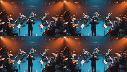 室内乐队演奏现场素材高清在线视频素材下载