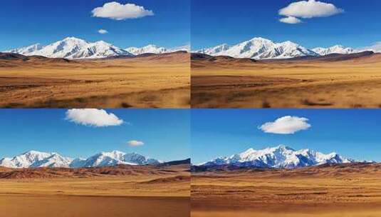 沙漠雪山自然风光全景高清在线视频素材下载