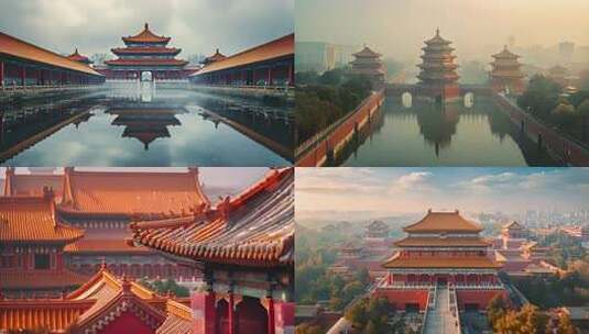 中国祖国首都北京市故宫地标ai素材原创中高清在线视频素材下载