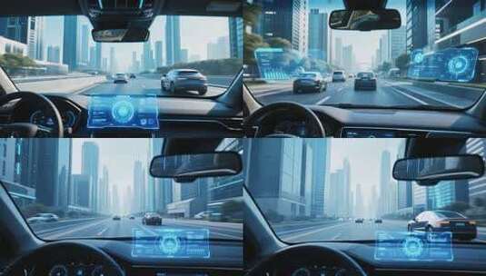 车内视角城市道路驾驶画面高清在线视频素材下载