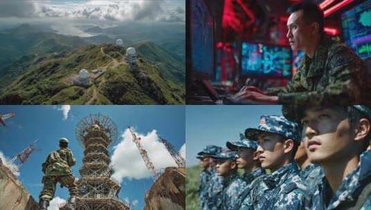 军人列队整齐站立高清在线视频素材下载