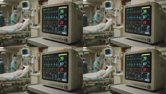 医生节医院监护仪生命体征医疗健康视频高清在线视频素材下载