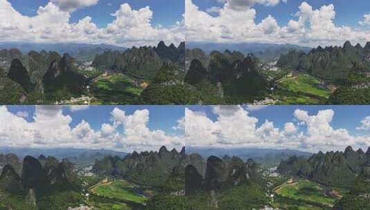 延时-广西桂林山水甲天下美景航拍高清在线视频素材下载