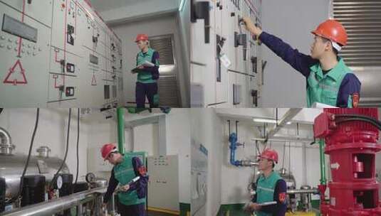 工人检查电气设备高清在线视频素材下载