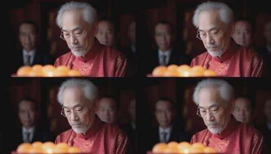 传统文化长者祭拜祈福仪式高清在线视频素材下载