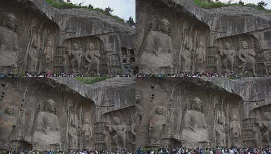 洛阳市世界文化遗产龙门石窟高清在线视频素材下载