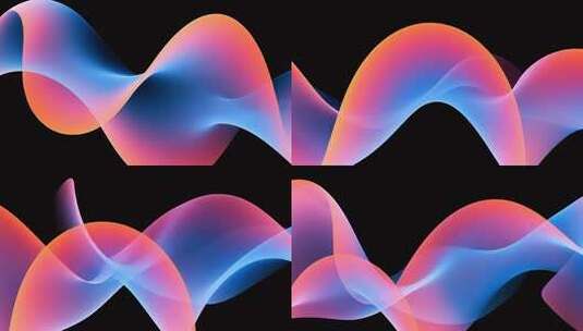 抽象动感彩色波浪素材高清在线视频素材下载