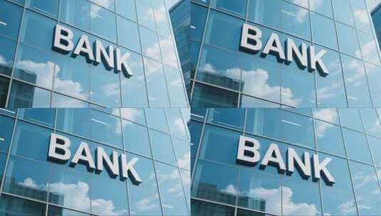 现代金融银行大楼商务办公延时场景视频高清在线视频素材下载