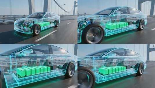 新能源电动汽车结构透视科技环保动画高清在线视频素材下载