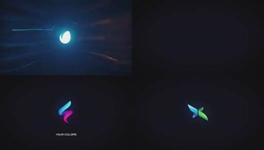 简洁抽象条纹标志展示高清AE视频素材下载