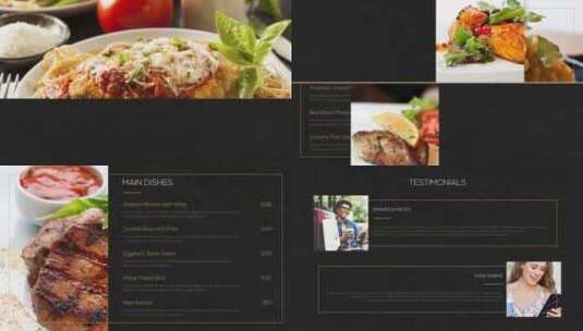 时尚新潮美食餐厅开幕片场AE模板高清AE视频素材下载