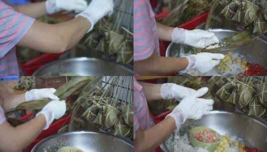 端午节包粽子活动美食传统节日特色食物高清在线视频素材下载