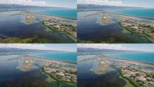 青海湖湿地航拍高清在线视频素材下载