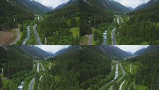 汽车行驶在山间公路高清在线视频素材下载